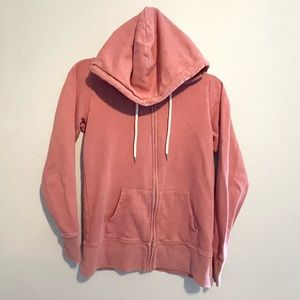 GAP Sweats Long Sleeve Full Zip Hooded Sweatshirt Faded Salmon Women’s Size XS